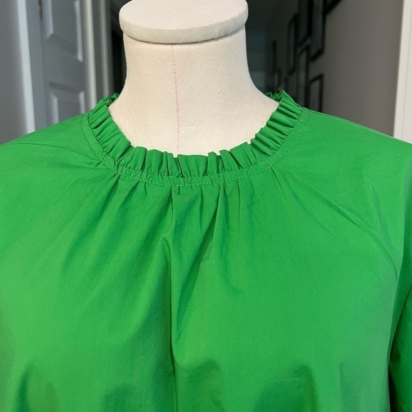 SCOOP green babydoll peplum top with half sleeves and mock neck - Picture 3 of 15